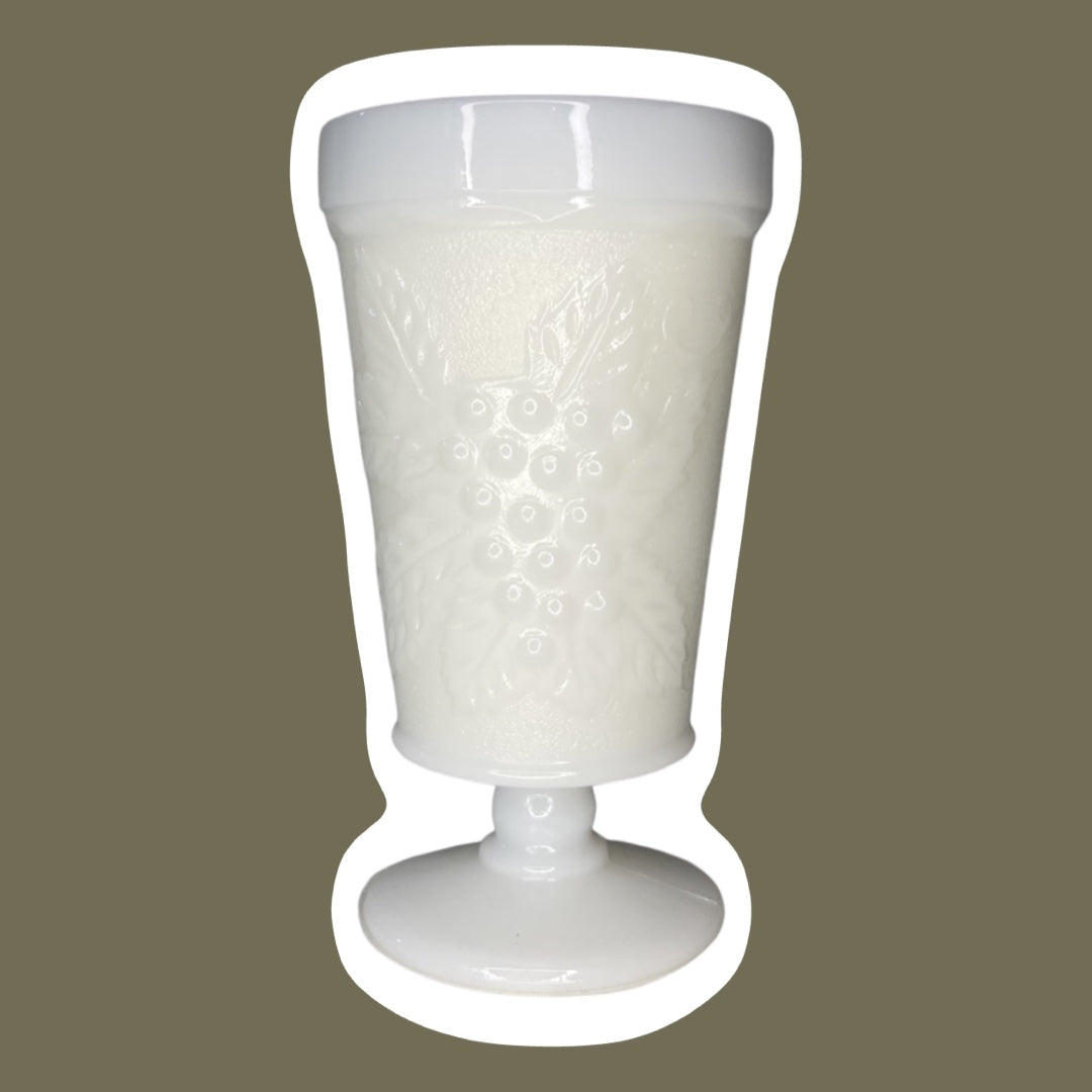 Copa/copa de pedestal de vidrio con leche Vela de cera de soja