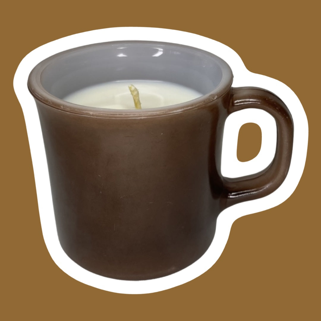 Vela en taza de cera de soja de vidrio con leche marrón de Anchor Hocking