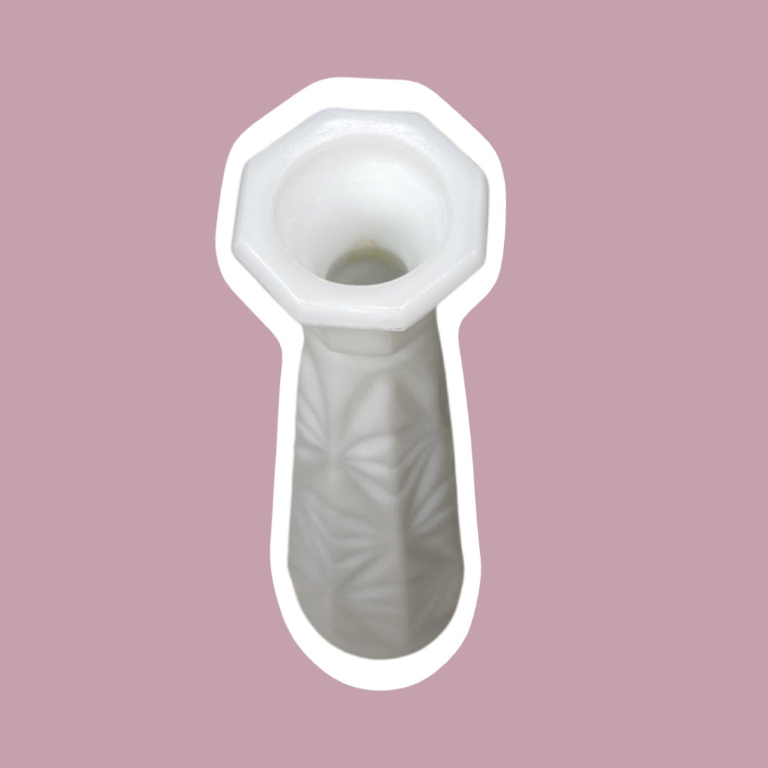 Starburst, Milk Glass Flower Bud Vase