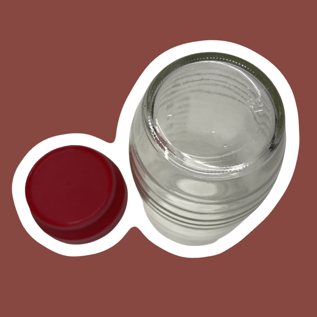 Tarro de vidrio para medir y almacenar con tapa roja 'Anchor Hocking'