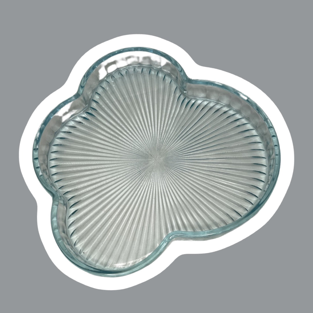 Pastel Blue Glass Cloud Shaped Dreamy Serving Platter/ Decorative Tray