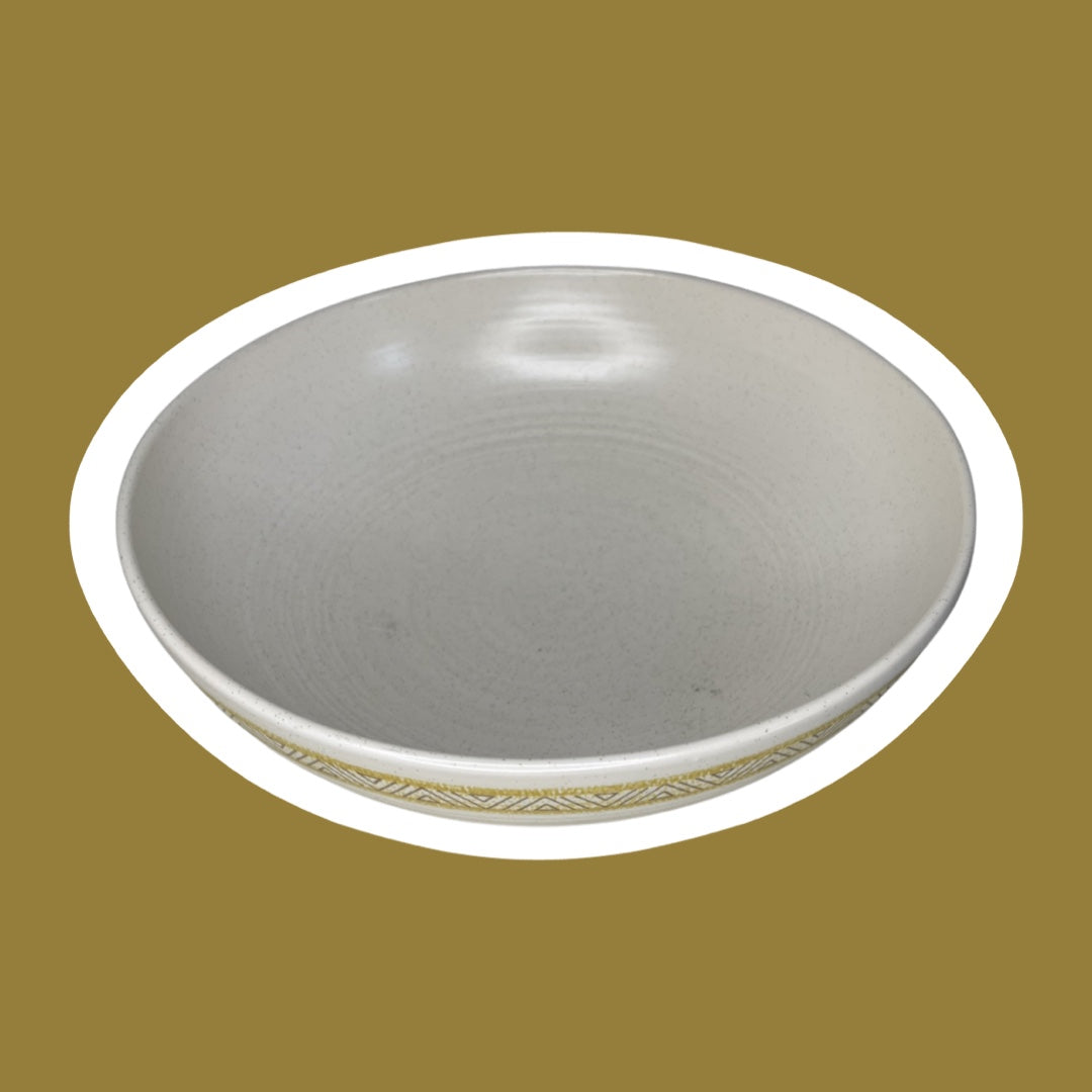Cuenco grande para servir de cerámica con estampado del suroeste de estilo bohemio "Franciscan Earthenware" de Hacienda Gold