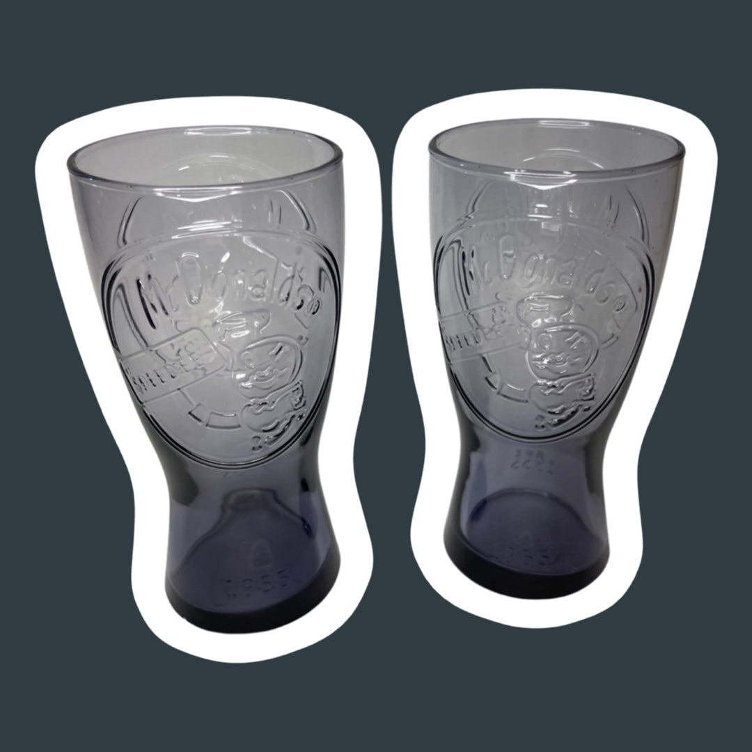 Vasos promocionales morados de McDonald's de 1955, juego de dos