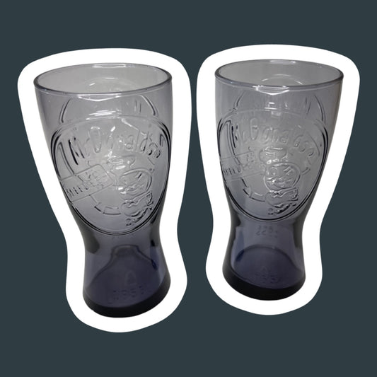 Vasos promocionales morados de McDonald's de 1955, juego de dos
