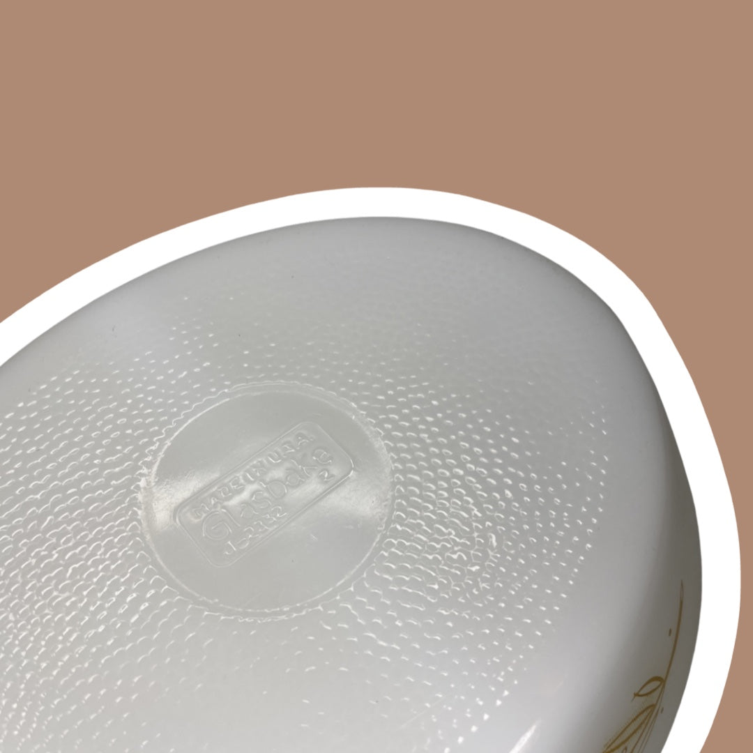 Fuente para servir de vidrio con leche dividido 'Glasbake'