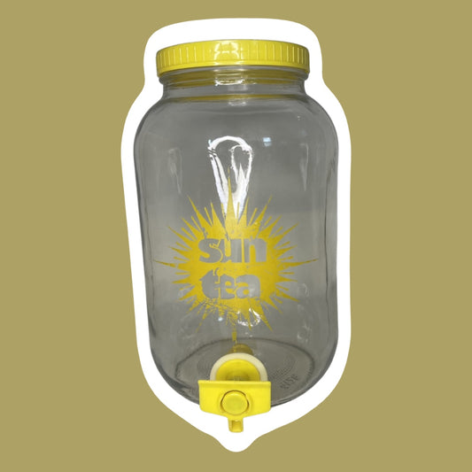 Recipiente para té de vidrio amarillo con pico, 1 galón