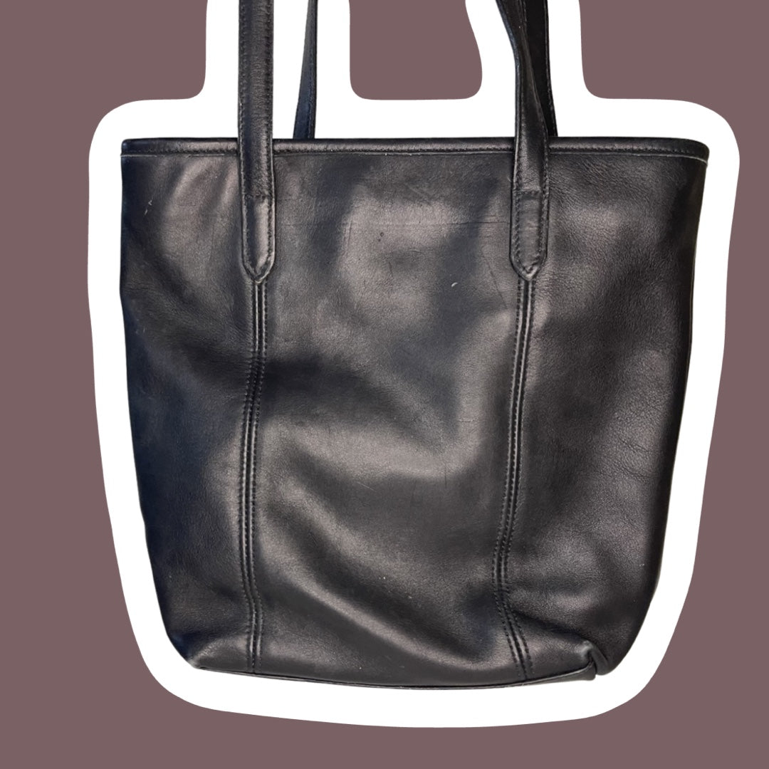 1980s/90s Black, Genuine Leather, Coach Purse/Shoulder Bag, Style No. 9077