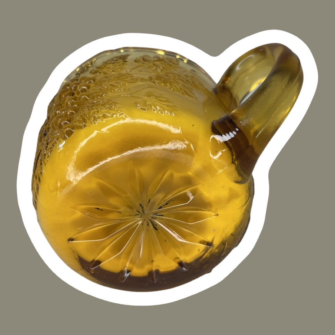Vela de cera de soja LE Smith con diseño de uvas en relieve en vidrio color ámbar y miel