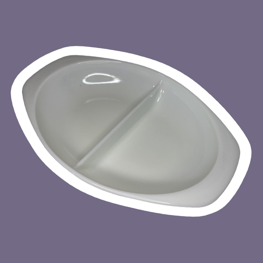 Cacerola dividida Pyrex Opal n.° 1063, 1,5 cuartos de galón