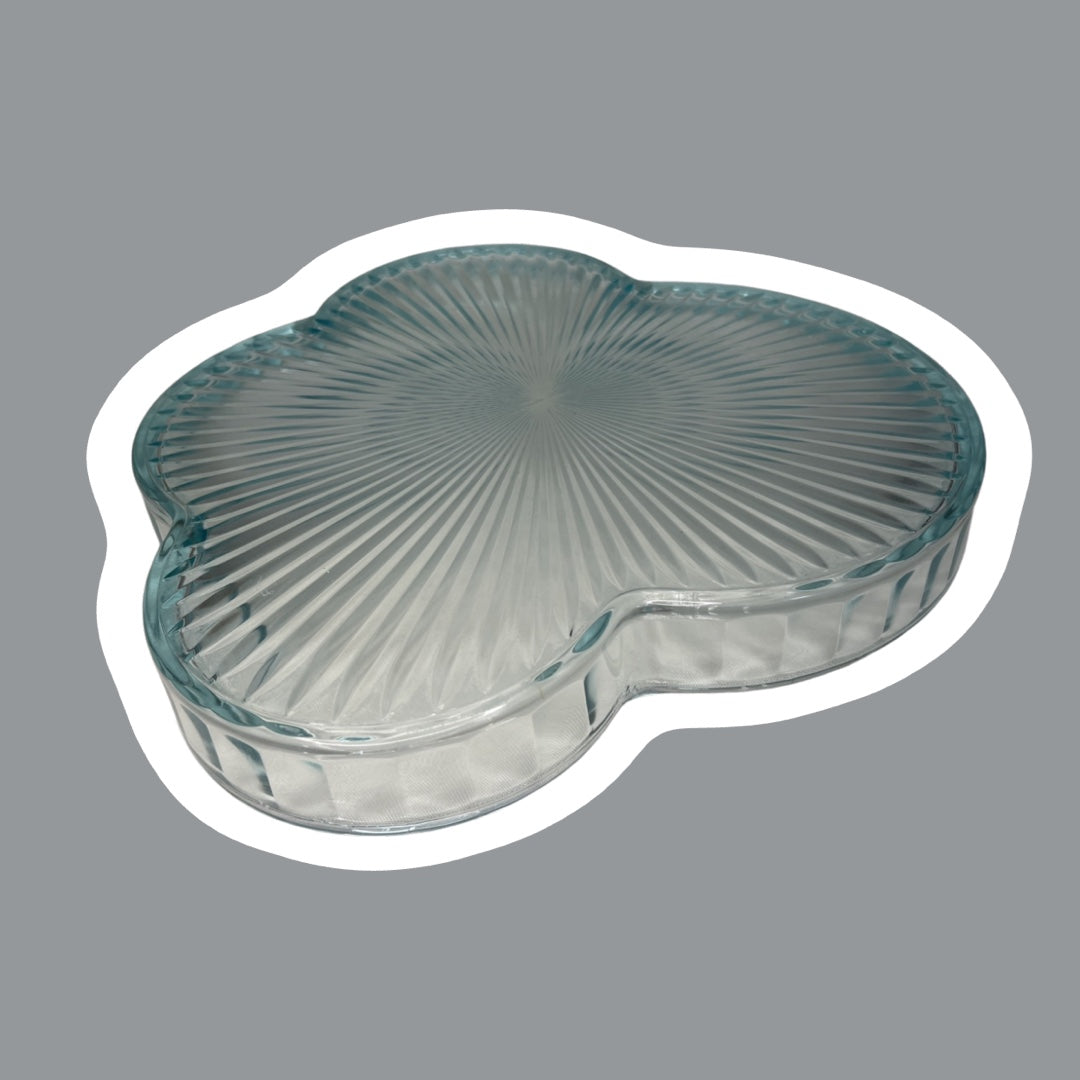 Pastel Blue Glass Cloud Shaped Dreamy Serving Platter/ Decorative Tray