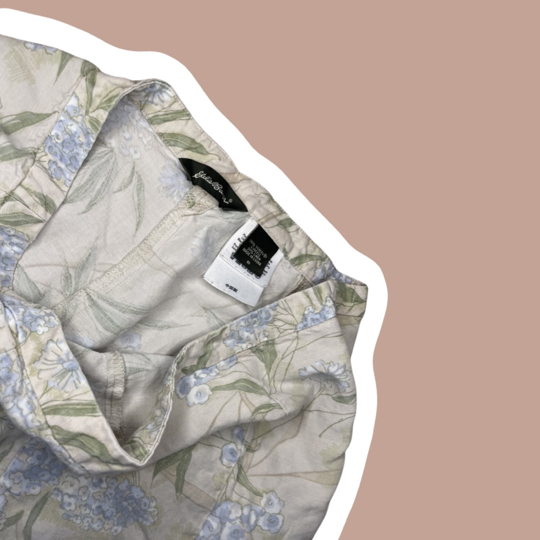 Falda de largo medio con estampado bohemio floral en beige de Eddie Bauer, talla 8