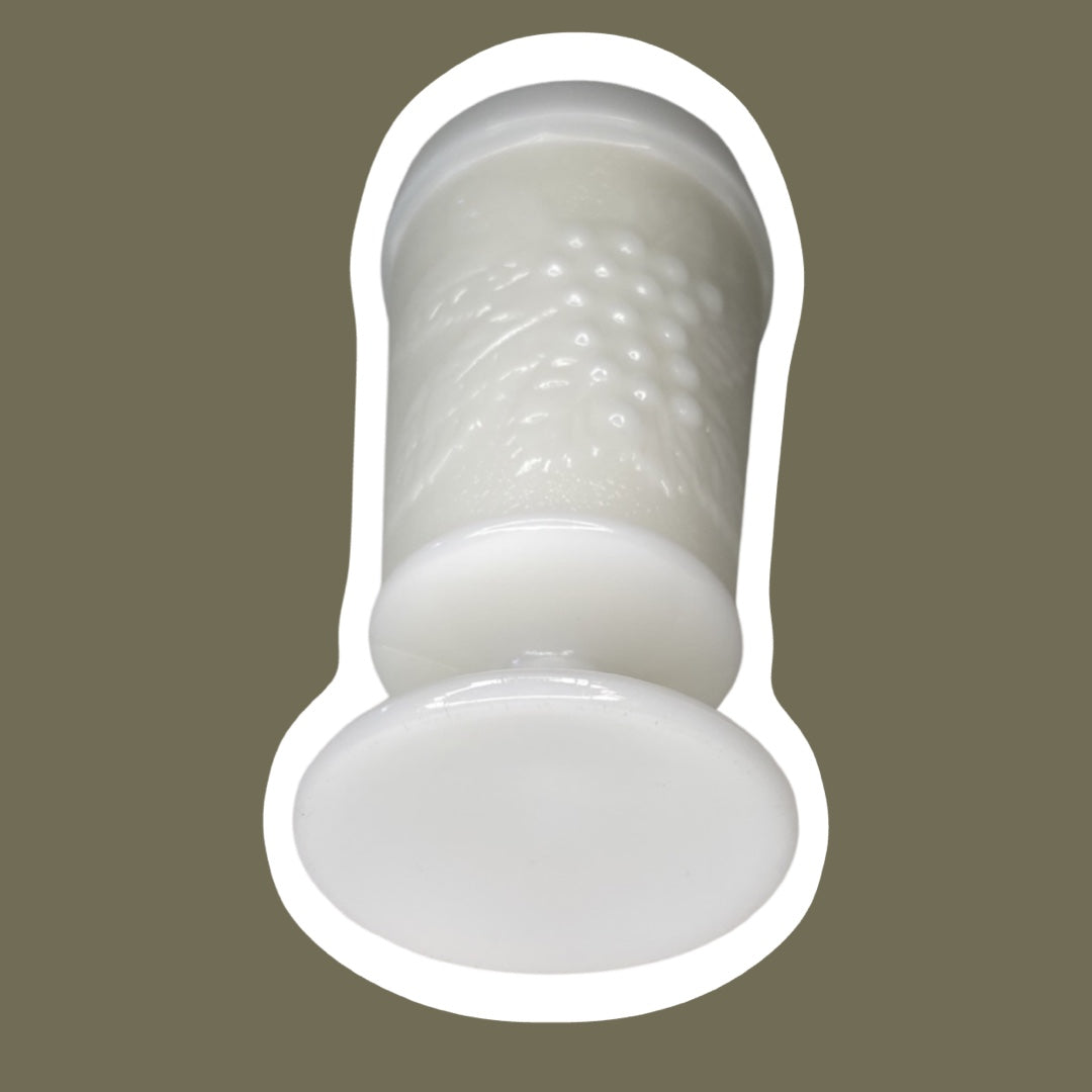 Copa/copa de pedestal de vidrio con leche Vela de cera de soja