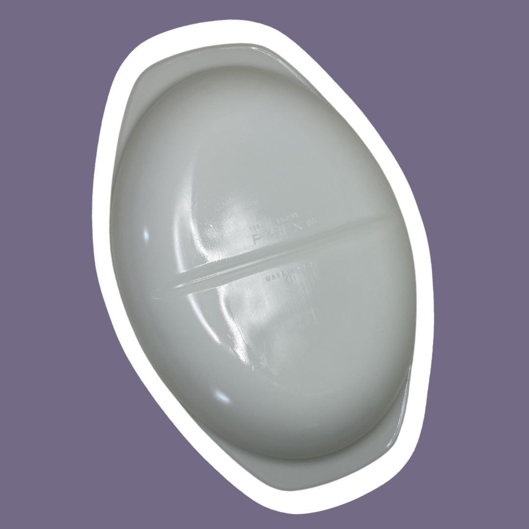 Cacerola dividida Pyrex Opal n.° 1063, 1,5 cuartos de galón