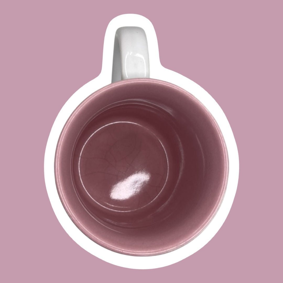 Taza de recuerdo en forma de concha marina de Florida, estilo Art Déco, con interior rosa