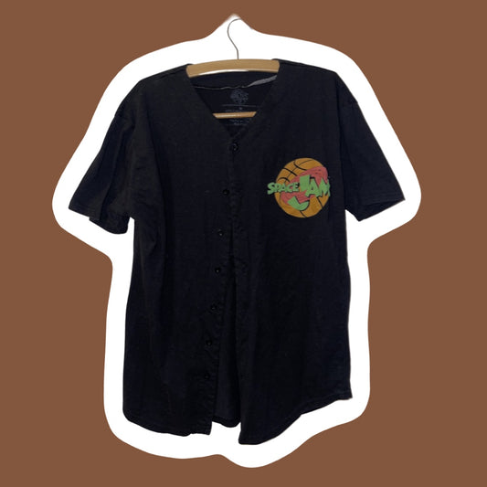 90s ‘Space Jam’ Button Up Jersey Tee/T-Shirt, Size Men's Medium
