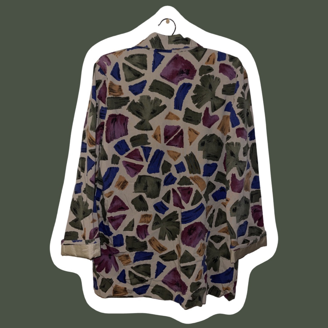 Blazer abstracto colorido de los años 80 para mujer 'Toni Garment for CC Magic'