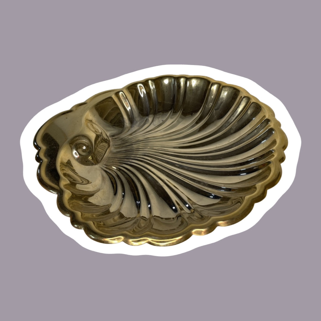 'Golden 49er Series' 24k Gold Electroplate, Seashell Platter/Tray