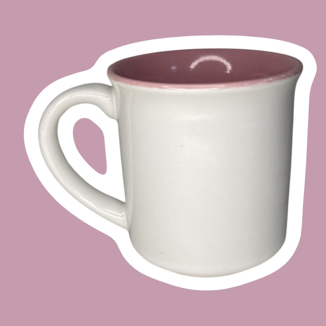 Taza de recuerdo en forma de concha marina de Florida, estilo Art Déco, con interior rosa