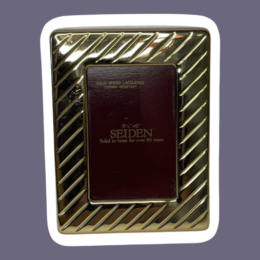 Solid Polished Brass Photo/Picture Frame, 5.25" x 7"