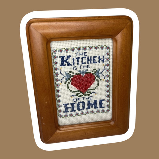 'The Kitchen is the Heart of the Home' Framed Cross Stitch/Needle Point