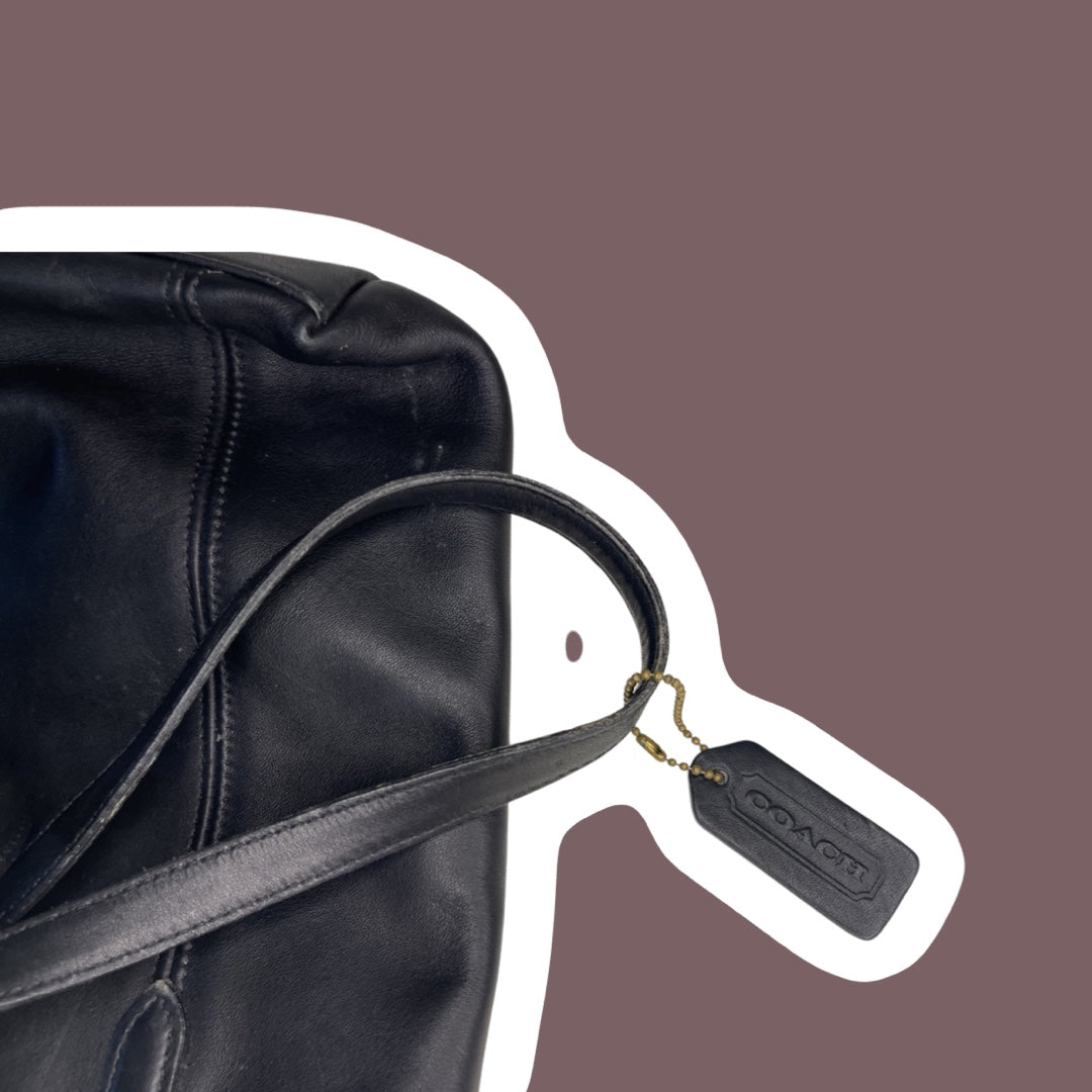 1980s/90s Black, Genuine Leather, Coach Purse/Shoulder Bag, Style No. 9077