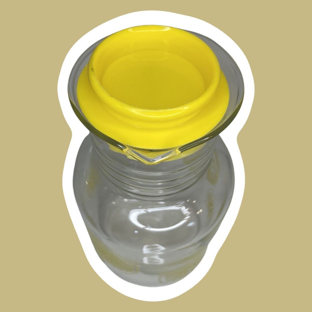 Jarra de limonada con tapa y diseño de limón amarillo de Pyrex