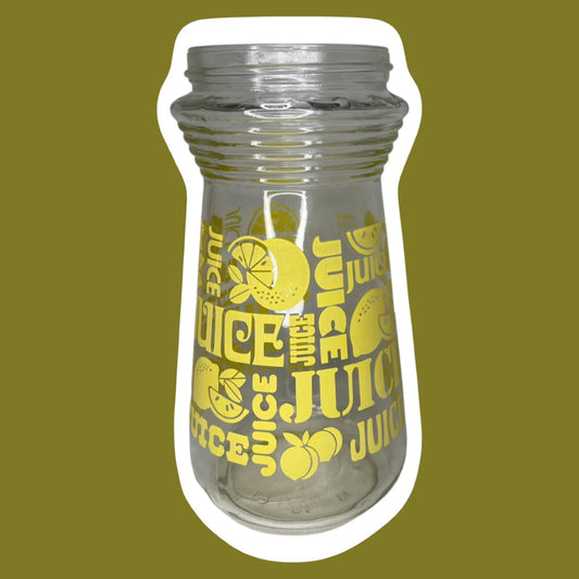Tarro de vidrio para jugo con estampado amarillo moderno, sin tapa
