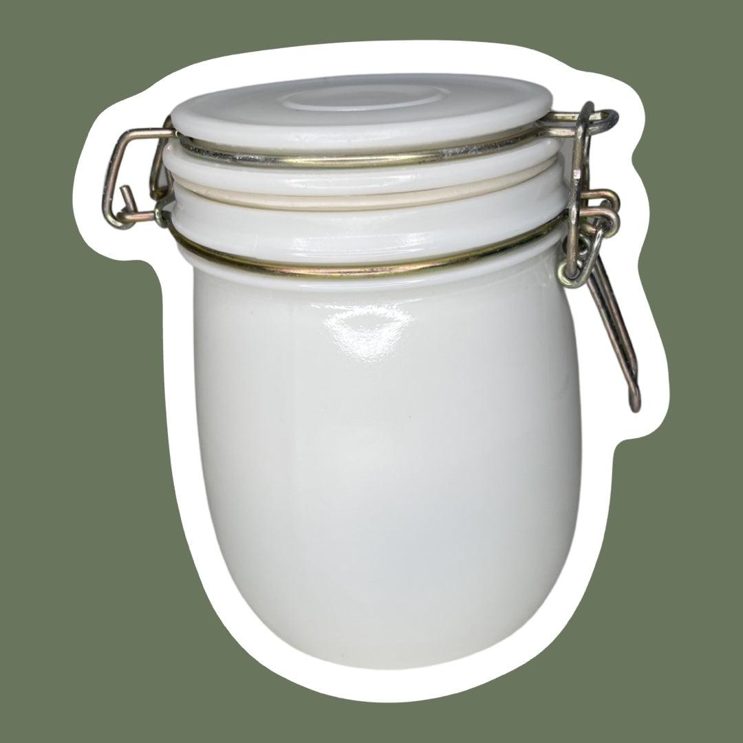 Recipiente hermético de alambre con tapa de vidrio para leche y cierre hermético