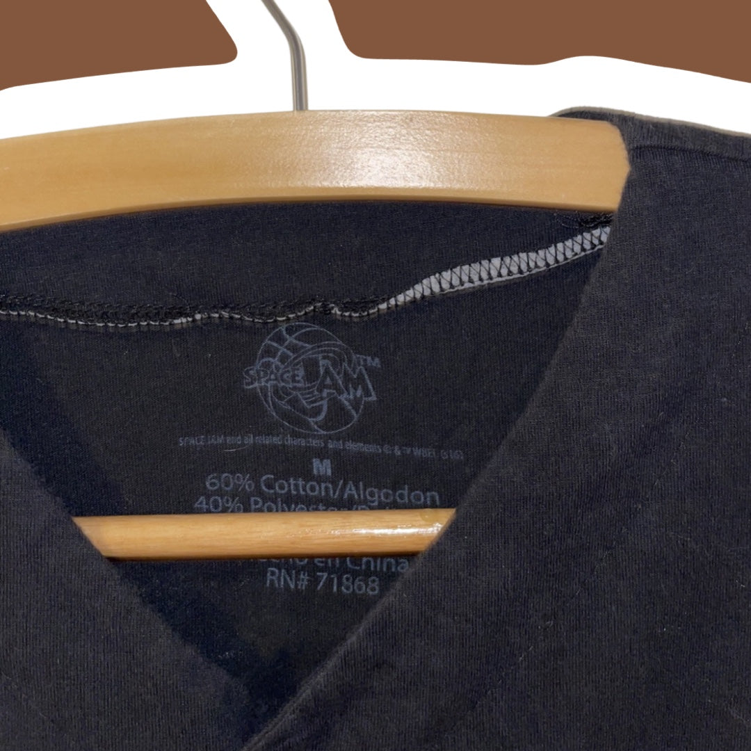 Camiseta o remera con botones de Space Jam de los años 90, talla mediana para hombre