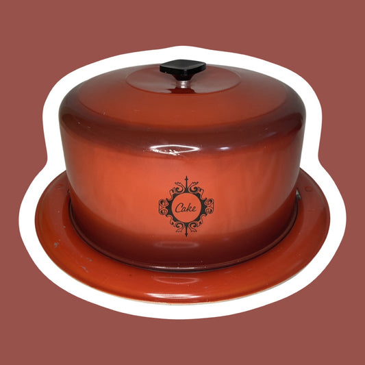 Bandeja para tartas con tapa de aluminio en lata con degradado rojo de cosecha 'West Bend'
