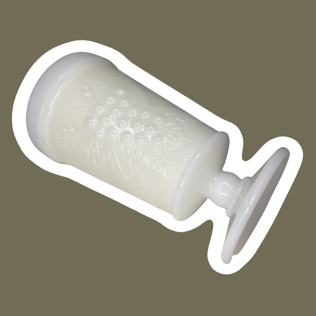 Copa/copa de pedestal de vidrio con leche Vela de cera de soja