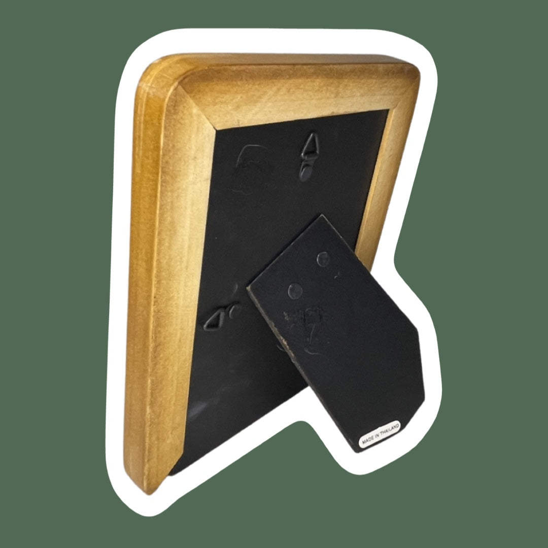Marco pequeño para fotografías o cuadros de estilo vintage, de madera maciza, 5 x 6,5 pulgadas