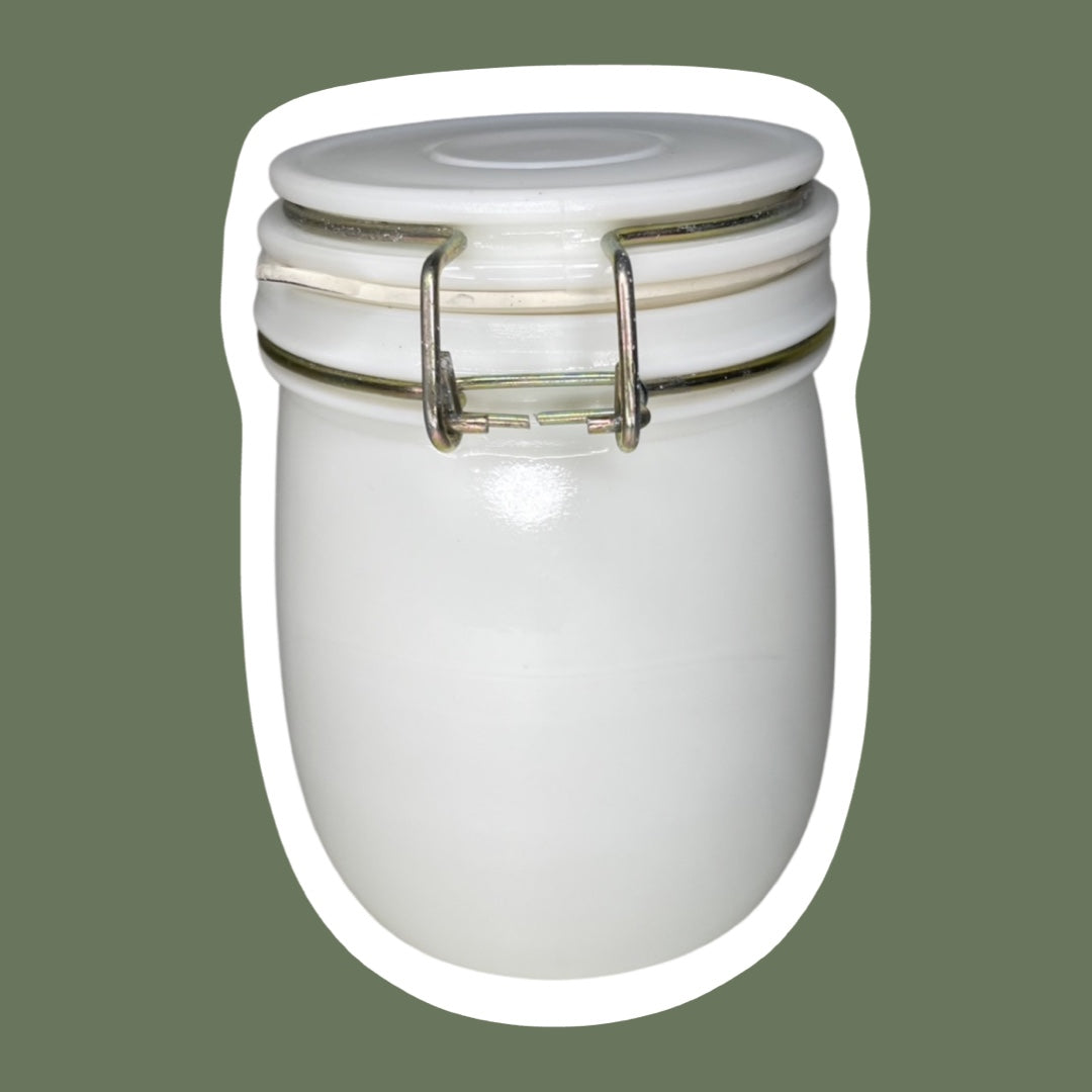 Recipiente hermético de alambre con tapa de vidrio para leche y cierre hermético
