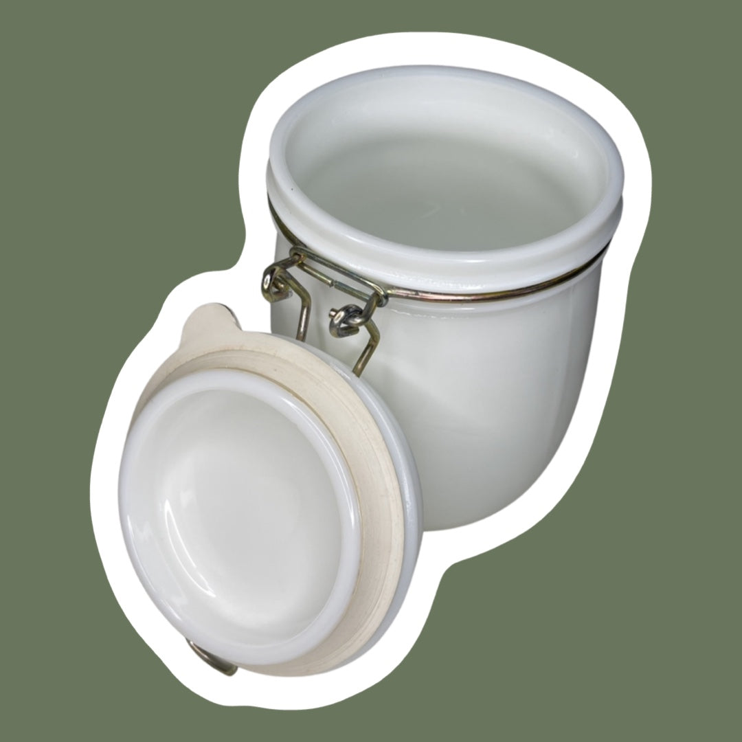 Recipiente hermético de alambre con tapa de vidrio para leche y cierre hermético