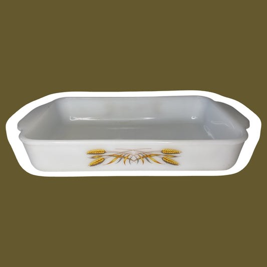 'Fire King' by Anchor Hocking 1.5 Qt Casserole/Baking Dish #410, 'Wheat' Pattern
