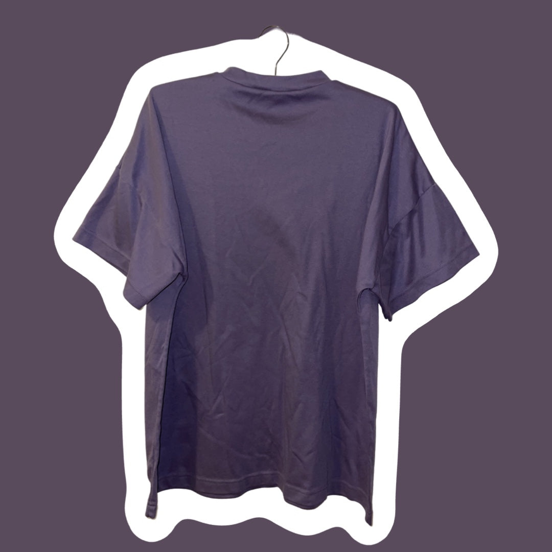 Camiseta abstracta de hojas de colores de los años 90 en color morado