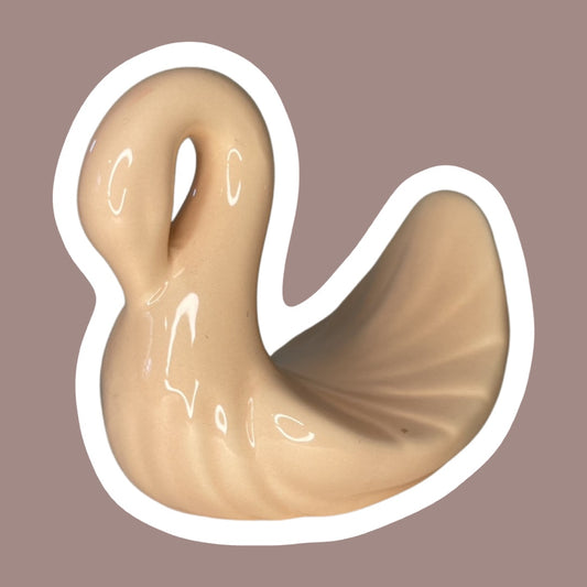 1980s Pastel Pink/Peach Swan Figurine