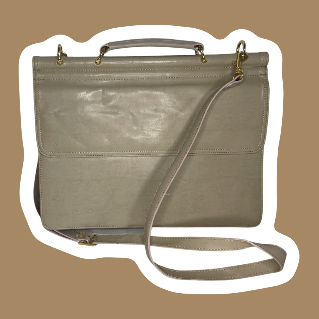 Bolso tipo maletín de trabajo de piel sintética color beige 'Belle Rose'