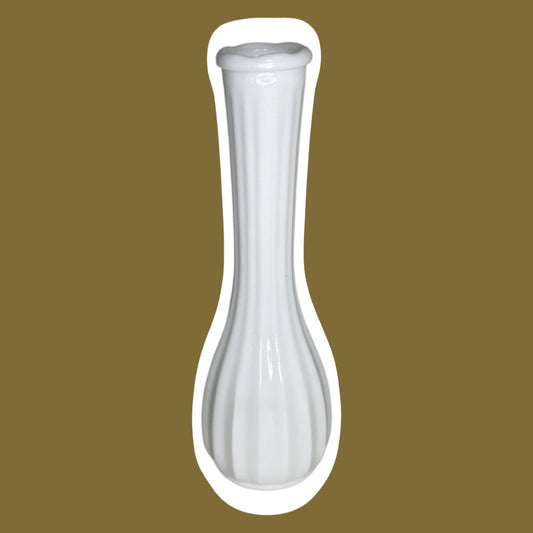 Milk Glass Ornate Flower Bud Vase by ‘CLG Co.’
