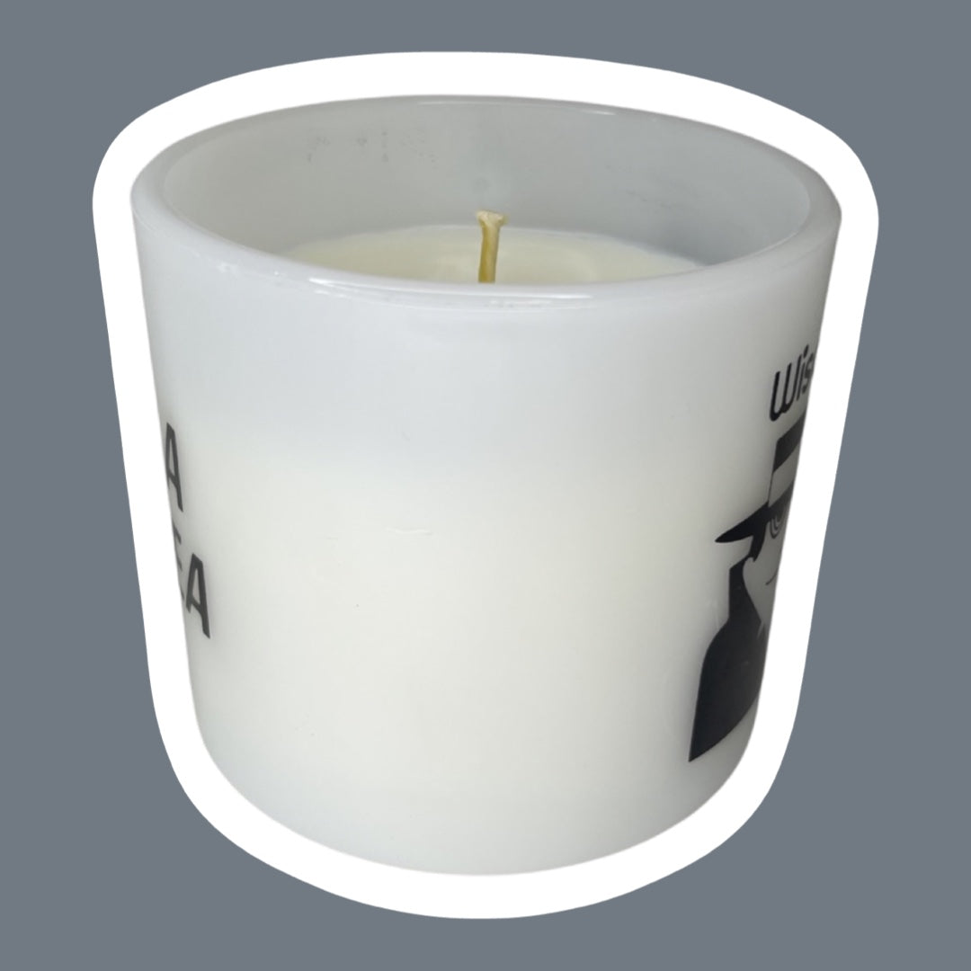 Vela en taza de cera de soja de vidrio con leche de Anchor Hocking “Tuve una mala idea”, “Malos chicos”