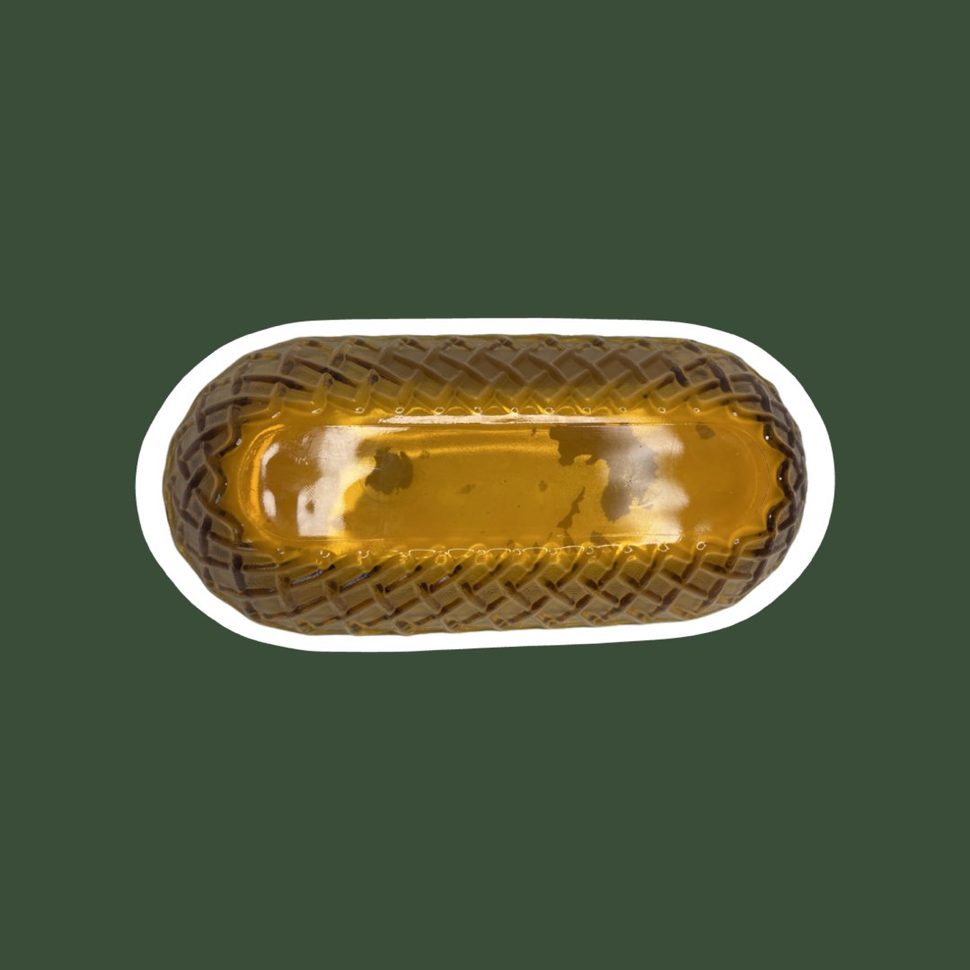 Vintage Amber Glass Candy Dish Double Hemp Wick & Soy Wax Candle