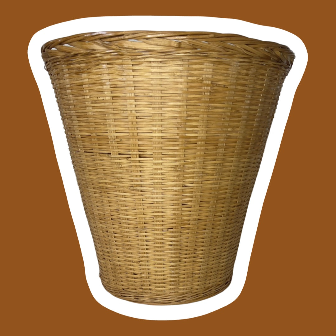 Woven Wicker Waste Basket