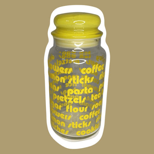 Bote de vidrio vintage Groovy Mod amarillo de los años 70