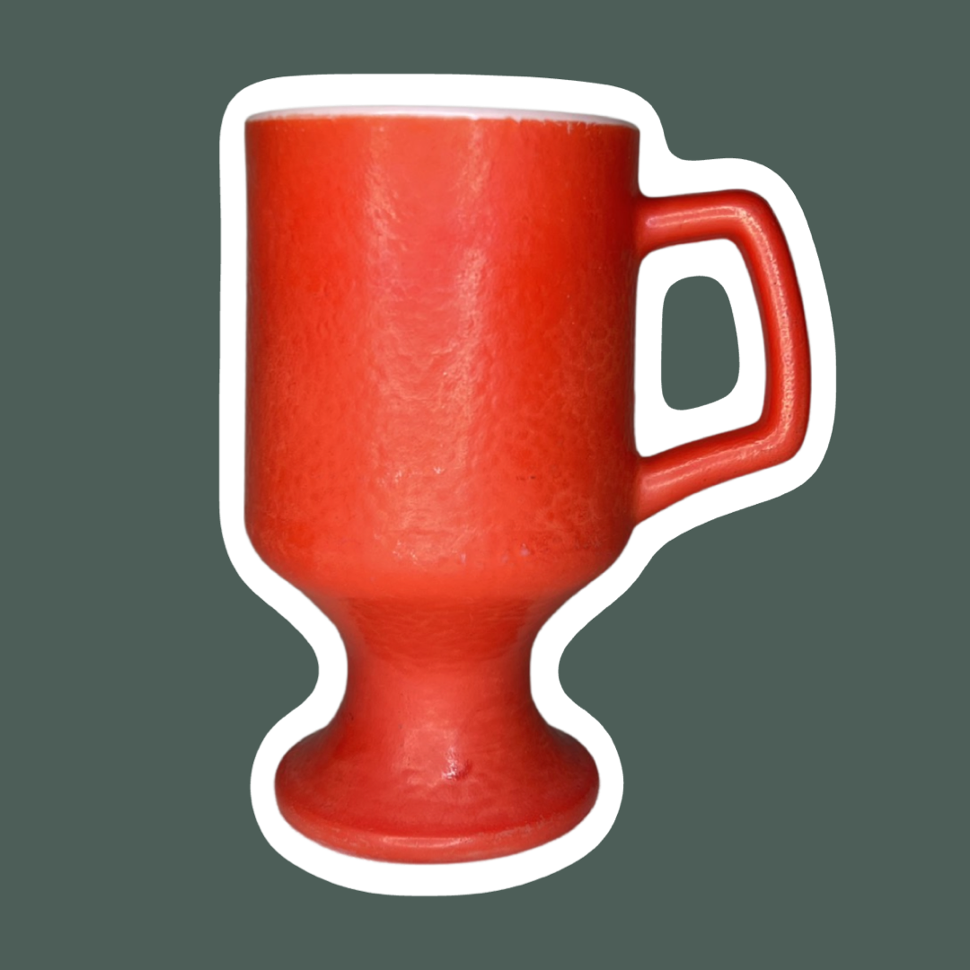 Vela de cera de soja con pedestal de vidrio con textura de cáscara de naranja roja de Anchor Hocking