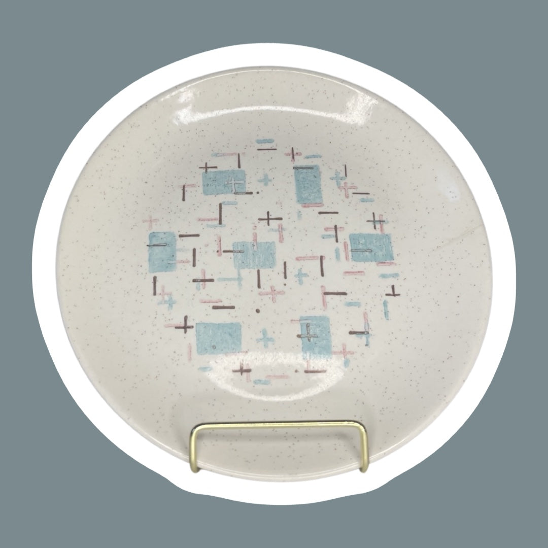 Plato para aperitivos Metlox de Vernonware, década de 1950, "Heavenly Days"