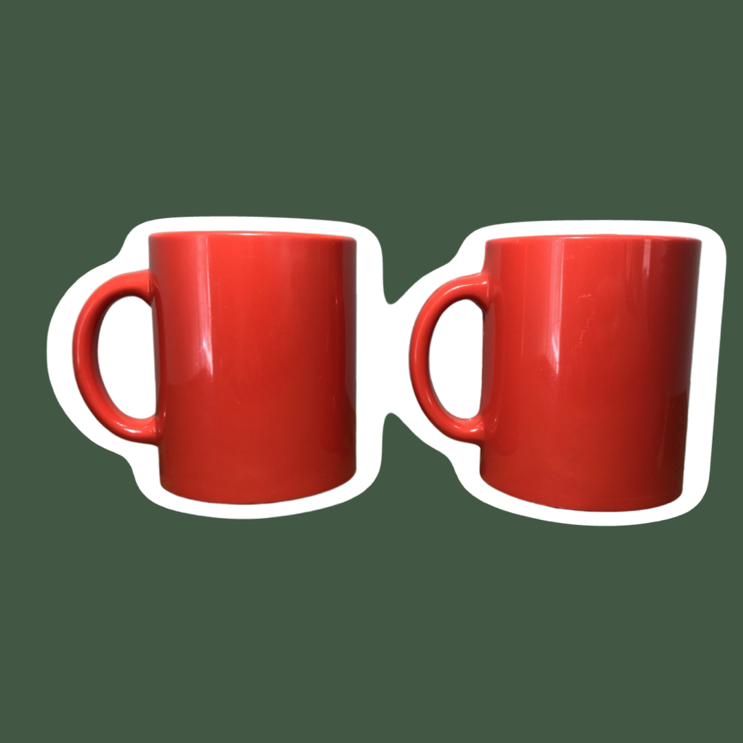 Juego de dos tazas de café rojas de Chicago de Ingrid Ltd