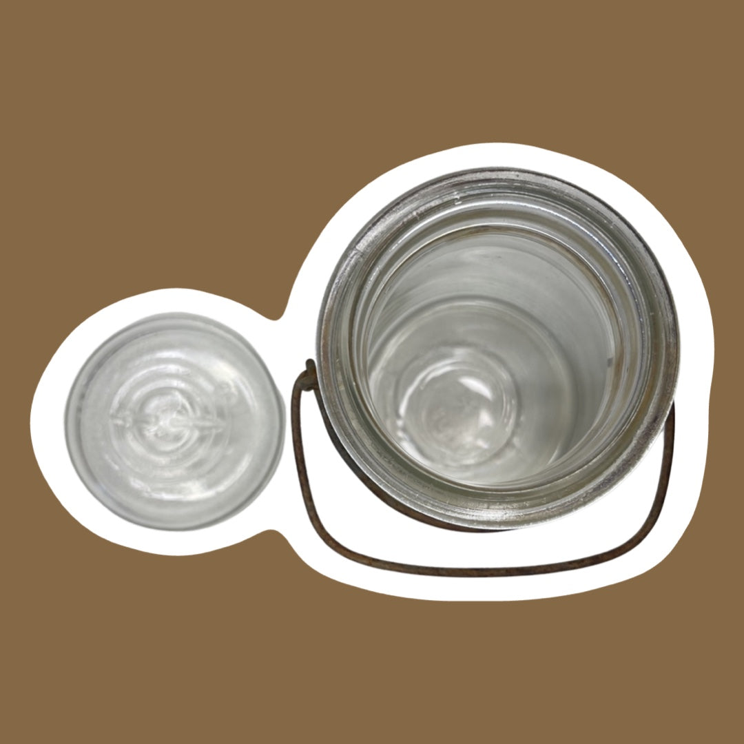 1940s Hazel Atlas Wire Glass Canning Jar with Lid