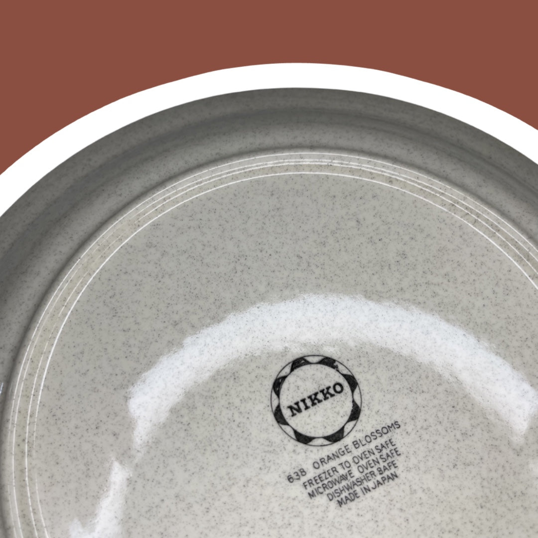 Nikko ‘Orange Blossoms’ Floral Stoneware 17 Piece Dining Set, Entree Plates, Serving Plate, Soup Bowls, Serving Bowl