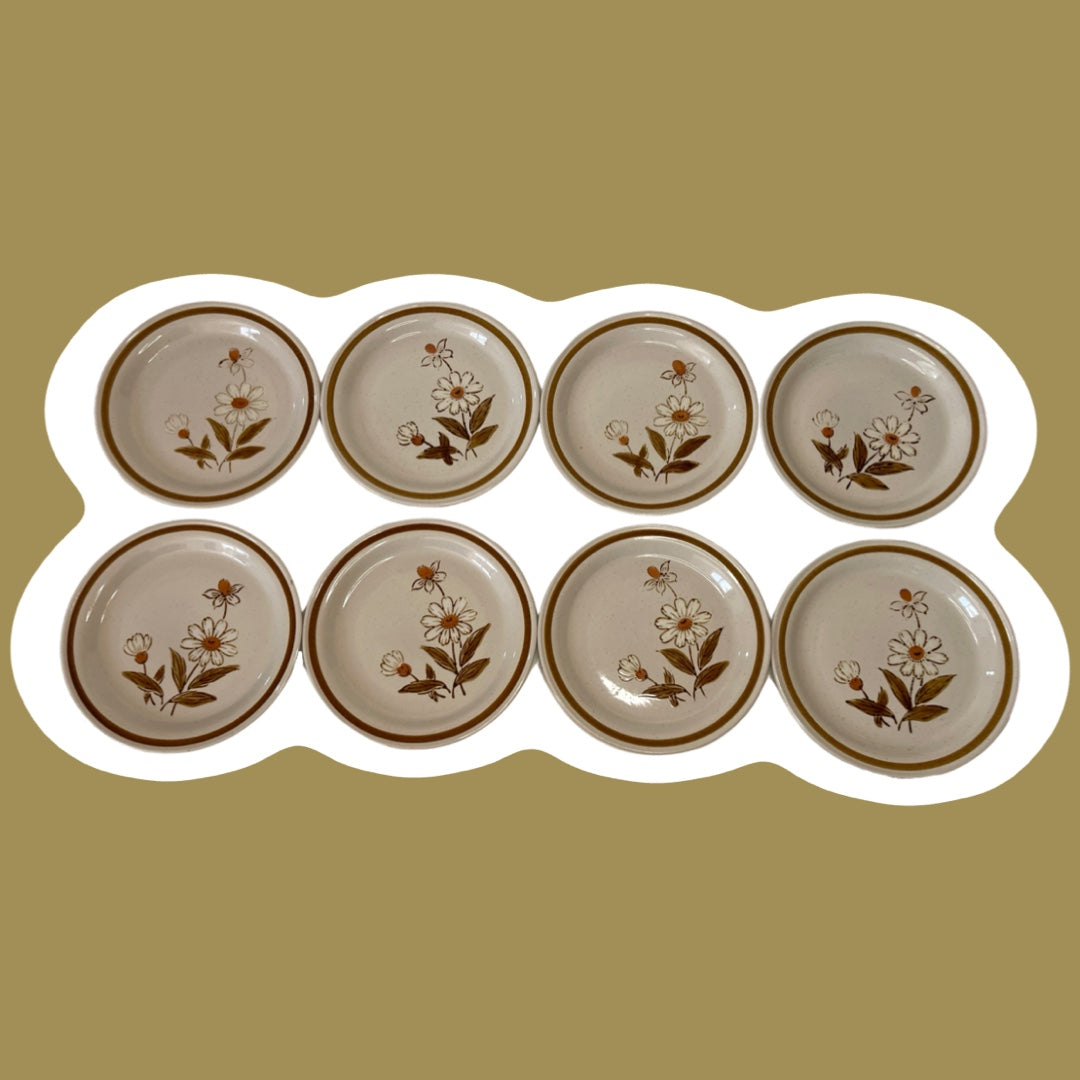 Juego de comedor de cerámica con diseño floral Daisy 'Trailwoods' de Old Brook, ocho platos de aperitivo y cuatro platos de entrada