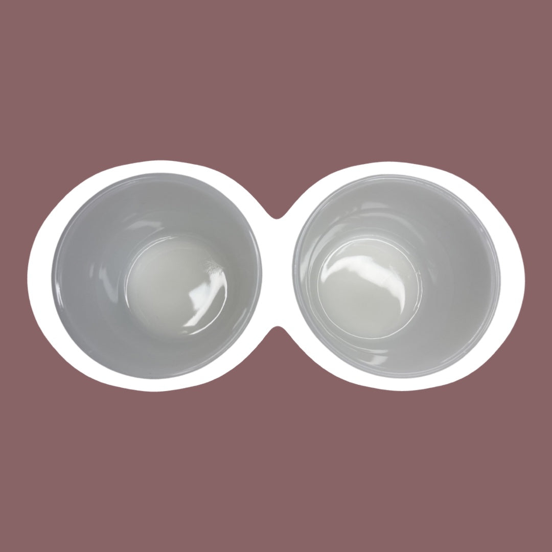 Juego de dos moldes pequeños para natillas de vidrio con leche